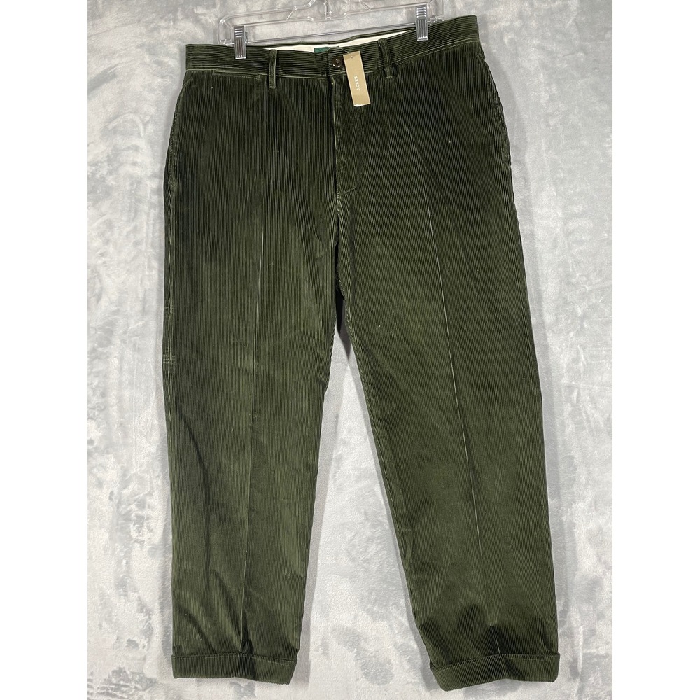 J.Crew Oarsmen Mens Classic Fit Corduroy Pants Forest Green 35x32 CB491 NEW